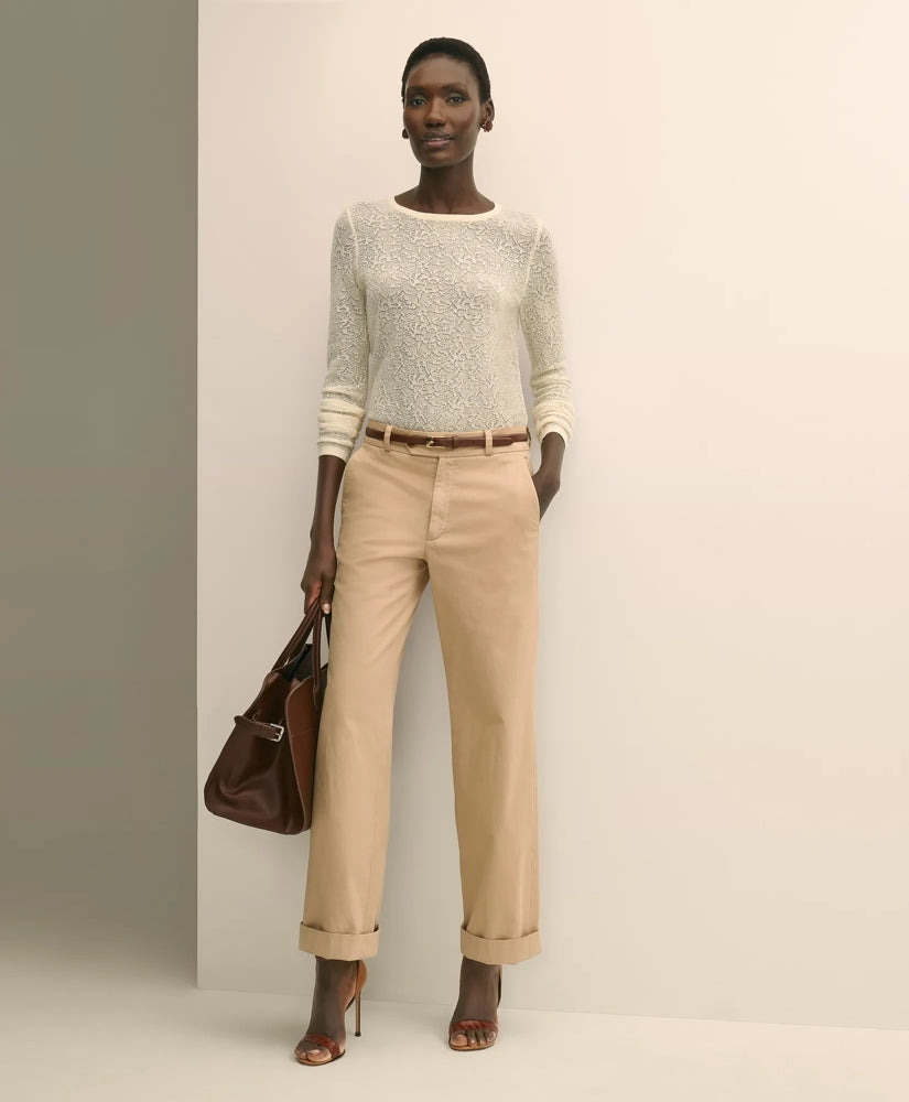 Merino Wool Lace Sweater | Brooks Brothers online shop