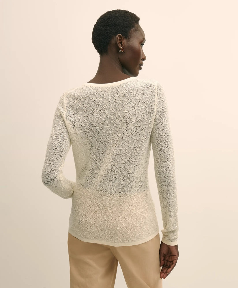Merino Wool Lace Sweater | Brooks Brothers online shop