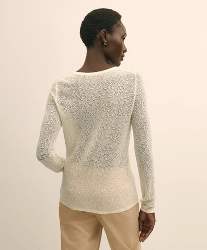 Merino Wool Lace Sweater | Brooks Brothers online shop