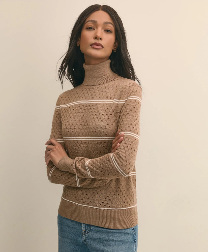 Merino Wool Striped Pointelle Turtleneck | Brooks Brothers sale