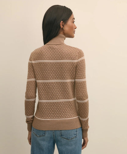 Merino Wool Striped Pointelle Turtleneck | Brooks Brothers sale
