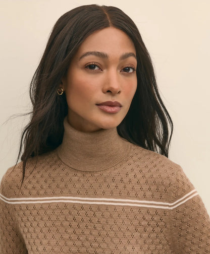 Merino Wool Striped Pointelle Turtleneck | Brooks Brothers sale
