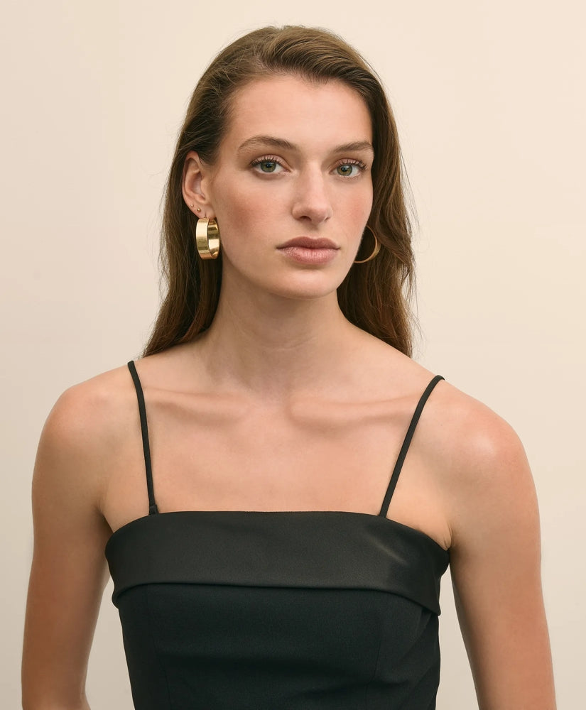 Crepe-Satin Spaghetti Strap Dress | Brooks Brothers outlet
