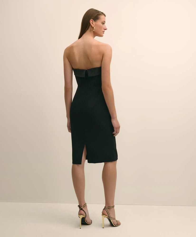 Crepe-Satin Spaghetti Strap Dress | Brooks Brothers outlet