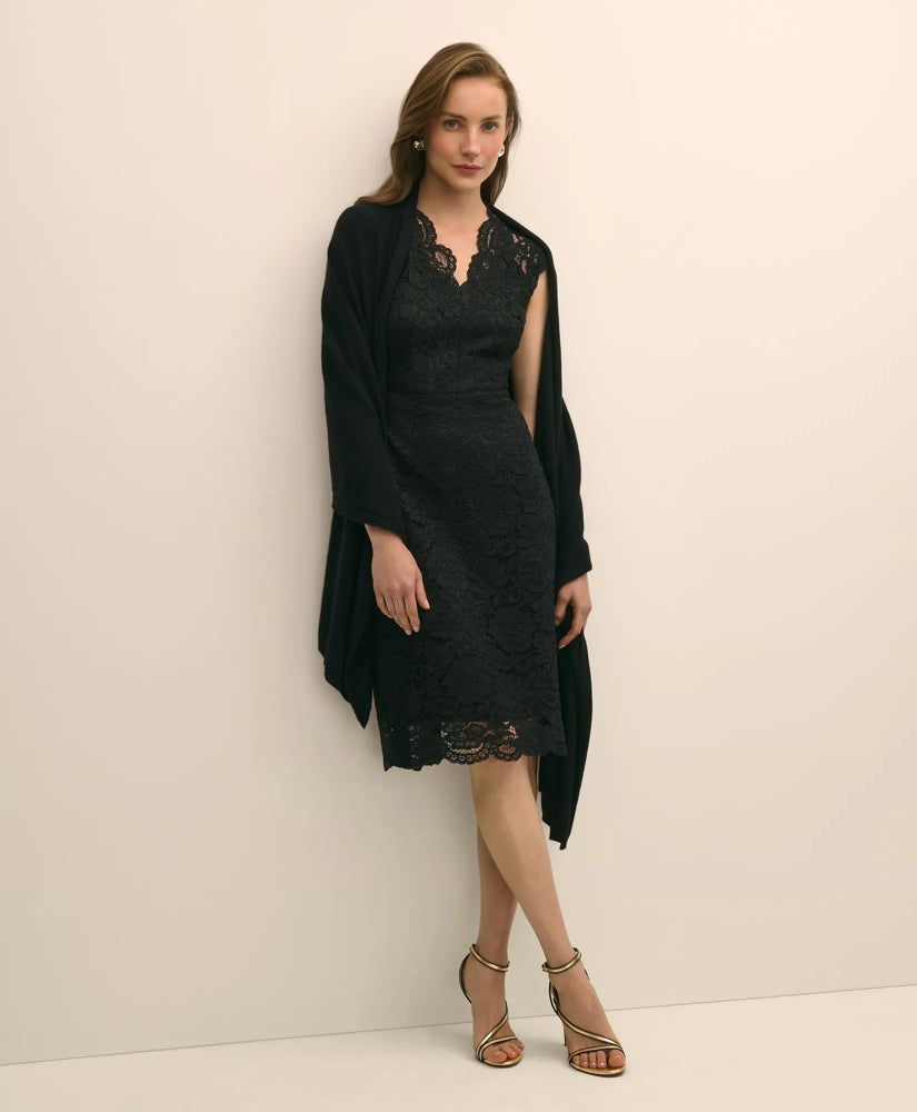 Cotton-Viscose Lace Dress | Brooks Brothers discount