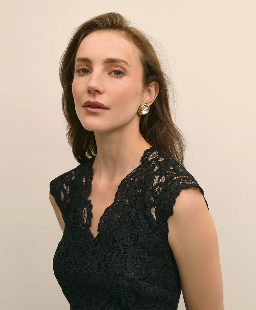 Cotton-Viscose Lace Dress | Brooks Brothers discount