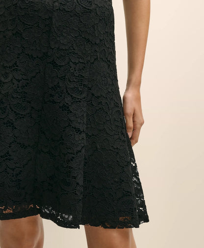 Cotton-Viscose Blend Fluted Lace Skirt | Brooks Brothers online