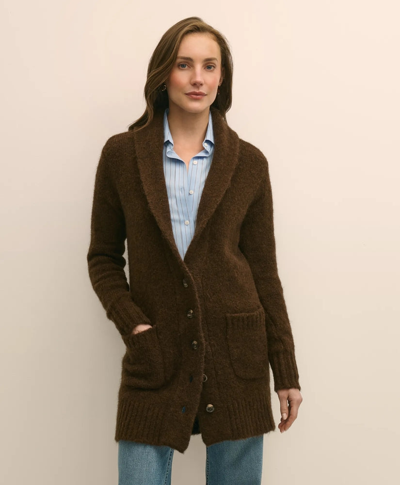 Alpaca-Wool Blend Shawl Collar Tunic Cardigan | Brooks Brothers outlet