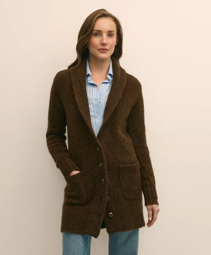 Alpaca-Wool Blend Shawl Collar Tunic Cardigan | Brooks Brothers outlet
