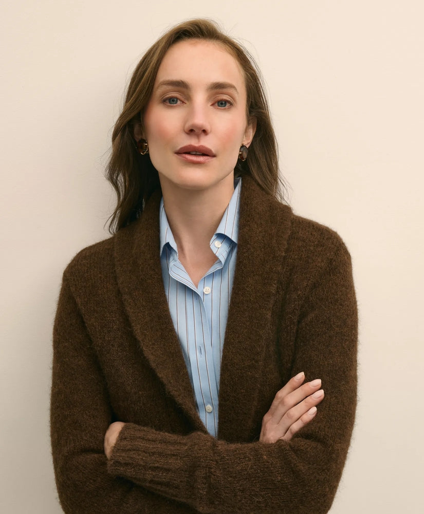 Alpaca-Wool Blend Shawl Collar Tunic Cardigan | Brooks Brothers outlet