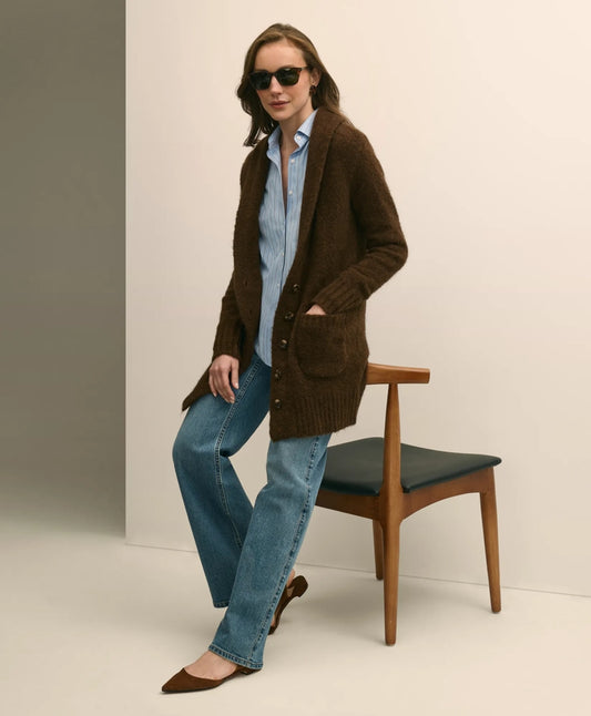 Alpaca-Wool Blend Shawl Collar Tunic Cardigan | Brooks Brothers outlet