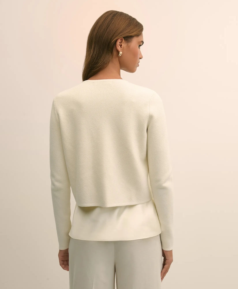 Merino-Wool-Cotton Blend Floral Embellished Cardigan | Brooks Brothers outlet