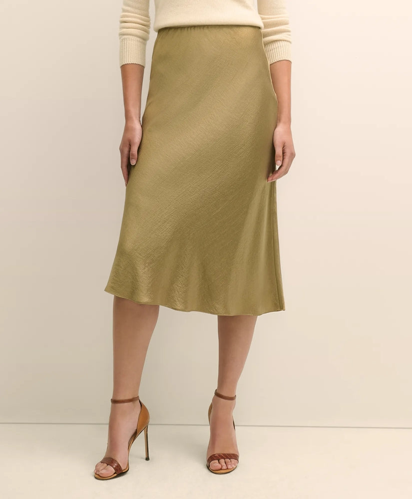 Viscose Bronze-Gold Slip Skirt | Brooks Brothers online