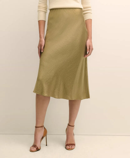 Viscose Bronze-Gold Slip Skirt | Brooks Brothers online