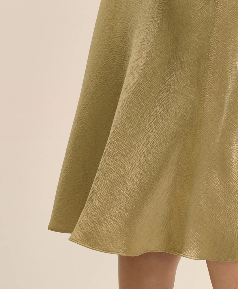 Viscose Bronze-Gold Slip Skirt | Brooks Brothers online