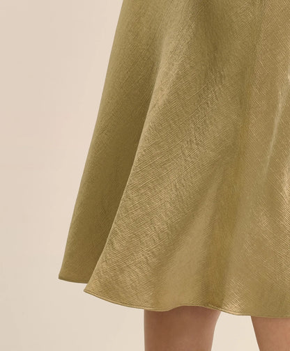 Viscose Bronze-Gold Slip Skirt | Brooks Brothers online