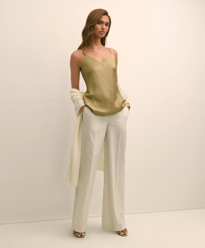 Viscose Bronze-Gold V-Neck Camisole | Brooks Brothers on sale