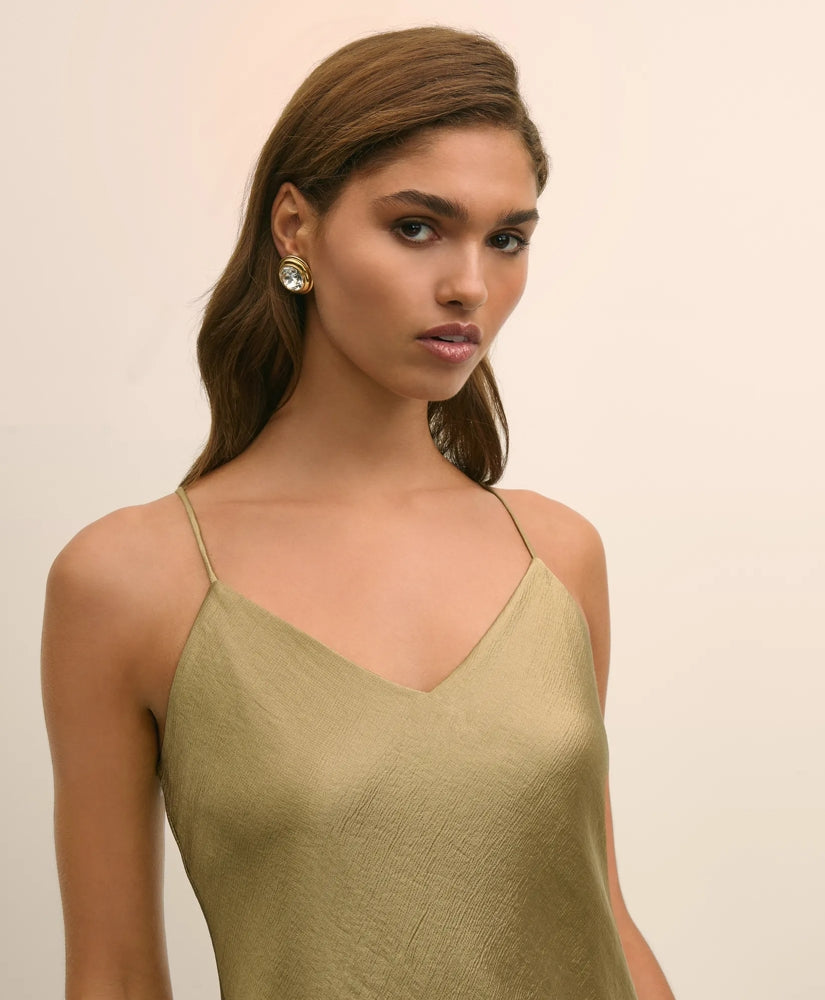 Viscose Bronze-Gold V-Neck Camisole | Brooks Brothers on sale
