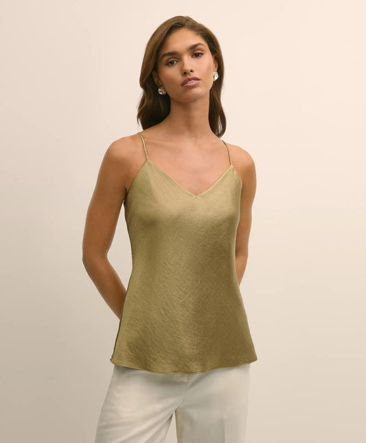 Viscose Bronze-Gold V-Neck Camisole | Brooks Brothers on sale