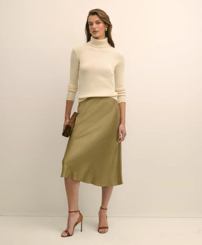 Viscose Bronze-Gold Slip Skirt | Brooks Brothers online