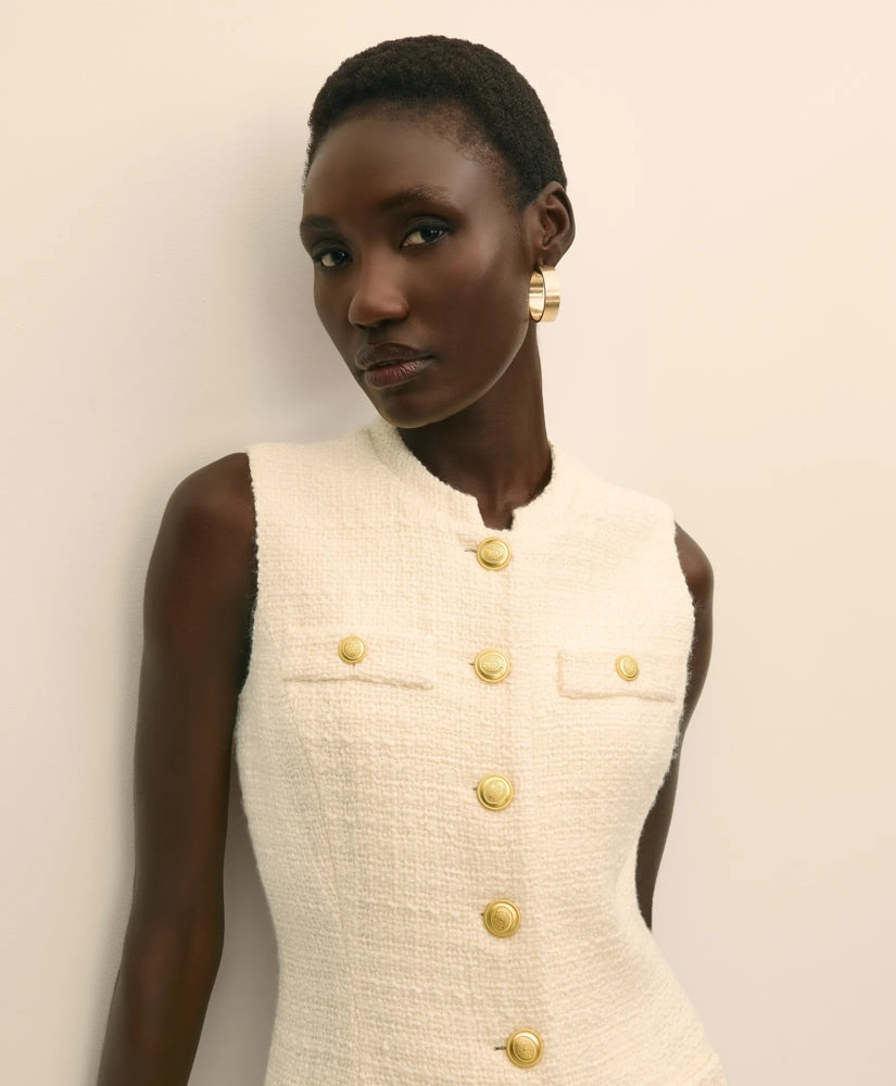 Boucle Sleeveless Button-Front Sheath Dress | Brooks Brothers sale