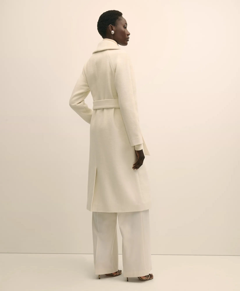 Wool Blend Shawl-Collar Wrap Coat | Brooks Brothers outlet