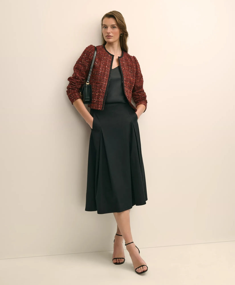 Cotton-Wool Blend Boucle Shimmer Cropped Jacket | Brooks Brothers for sale