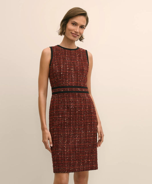 Boucle Tipped Sheath Dress | Brooks Brothers outlet
