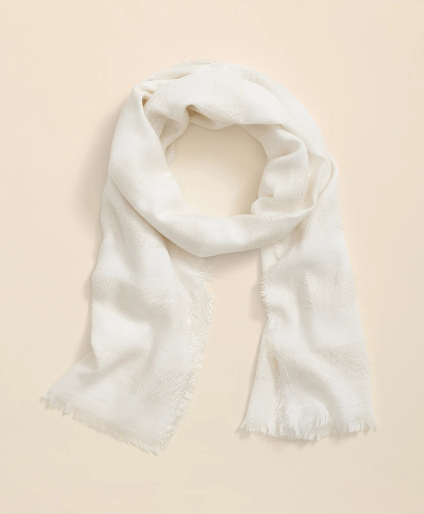 Viscose-Modal-Cotton Blend Shimmer Stripe Scarf | Brooks Brothers online