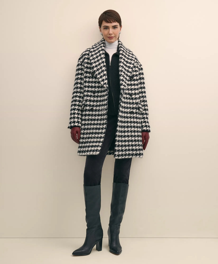 Oversized Wool Houndstooth Coat | Brooks Brothers sale