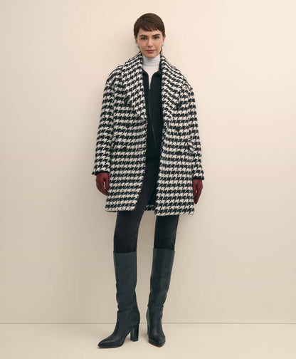 Oversized Wool Houndstooth Coat | Brooks Brothers sale