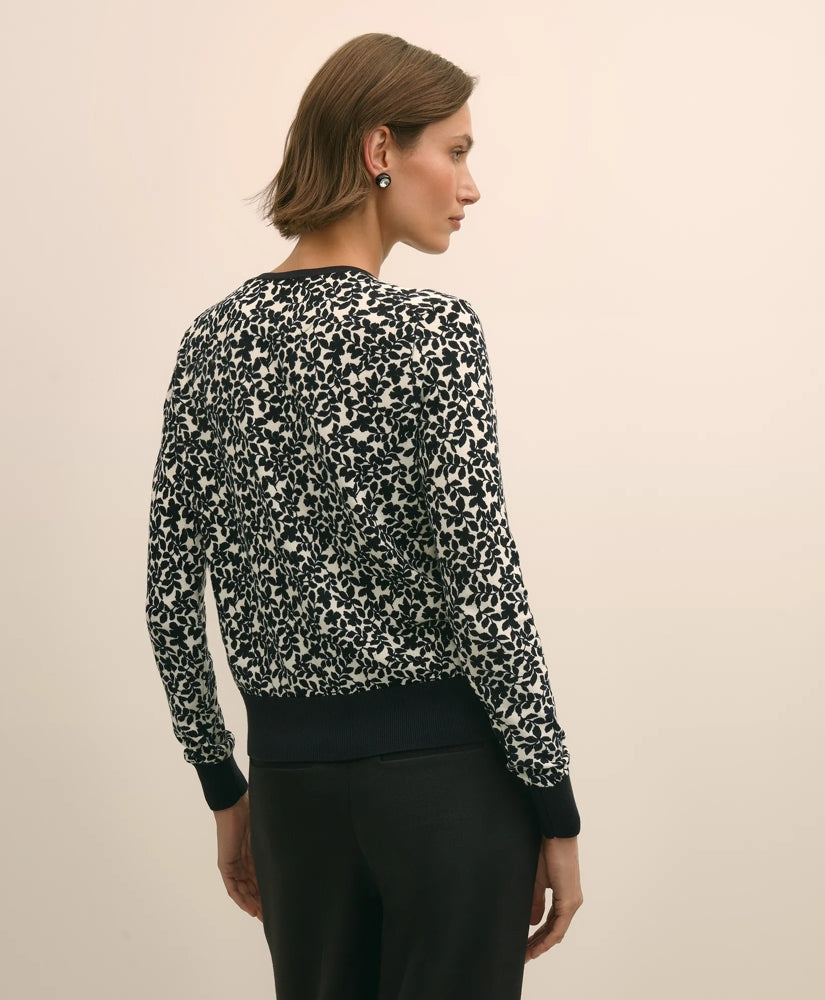 Leaf Print Cotton Cardigan | Brooks Brothers for sale