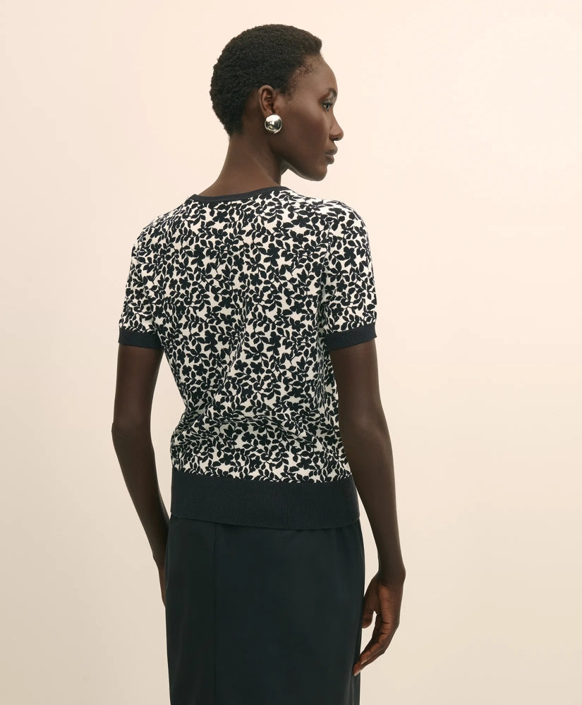Leaf Print Cotton Shell | Brooks Brothers on sale