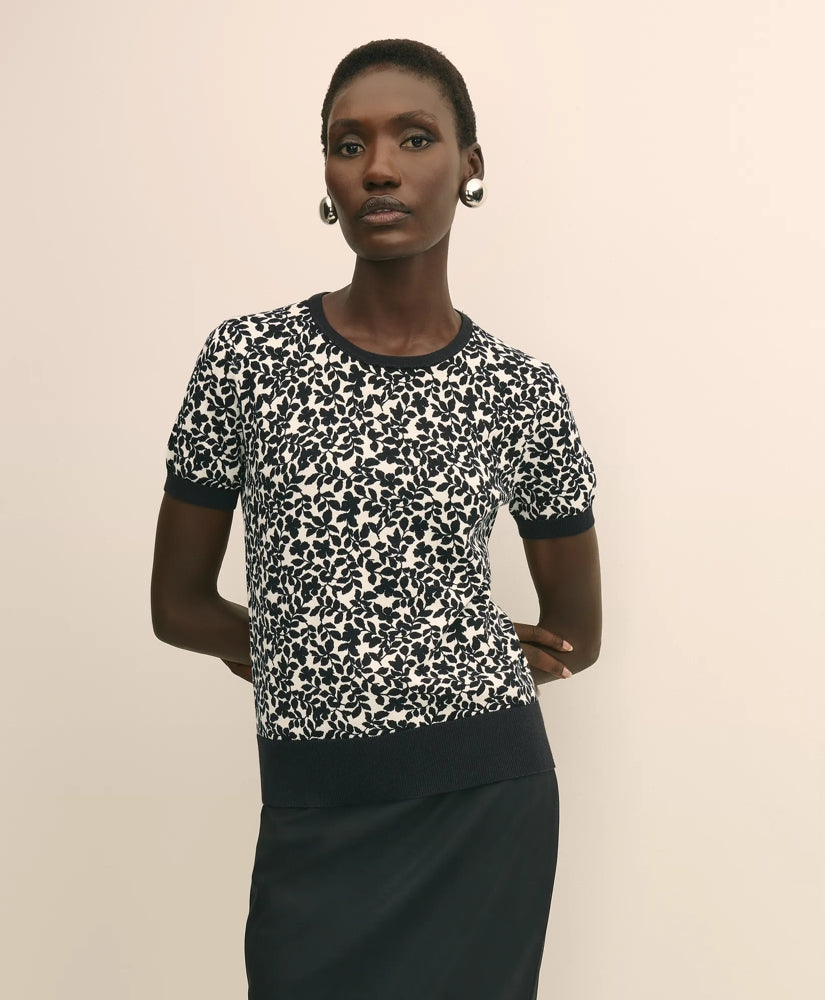 Leaf Print Cotton Shell | Brooks Brothers on sale