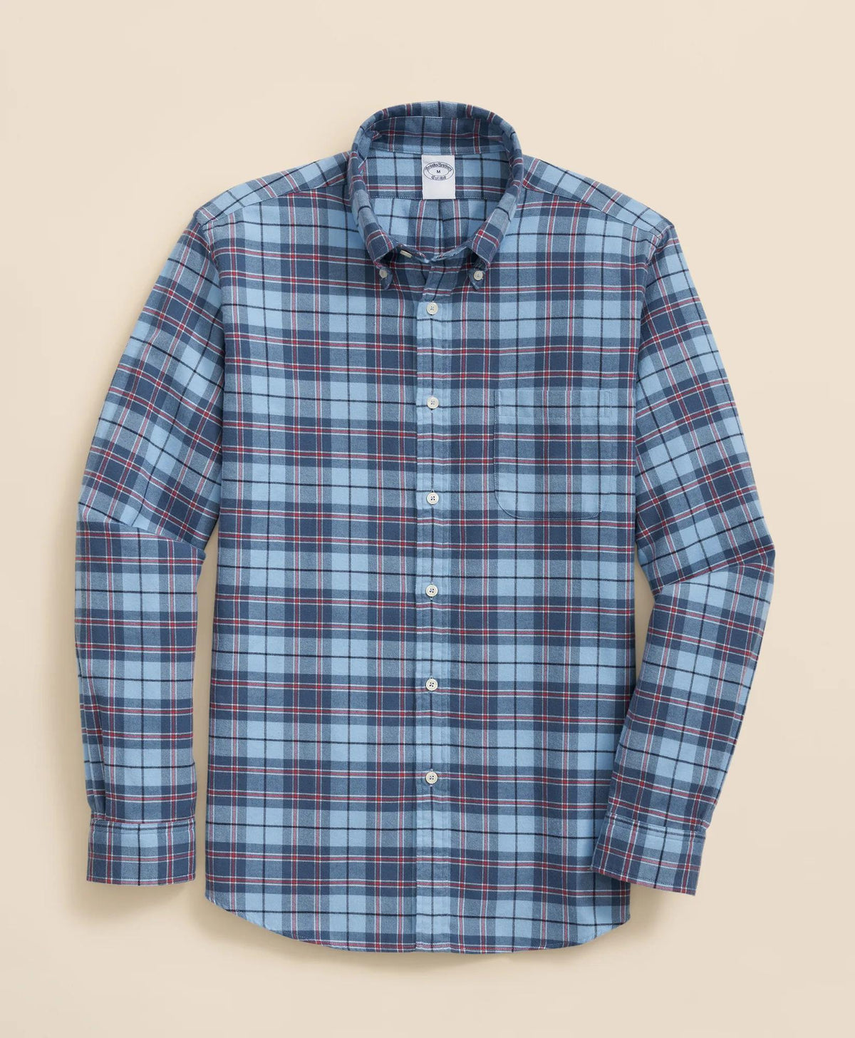 Portuguese Flannel Polo Button Down Collar, Plaid Shirt | Brooks Brothers outlet