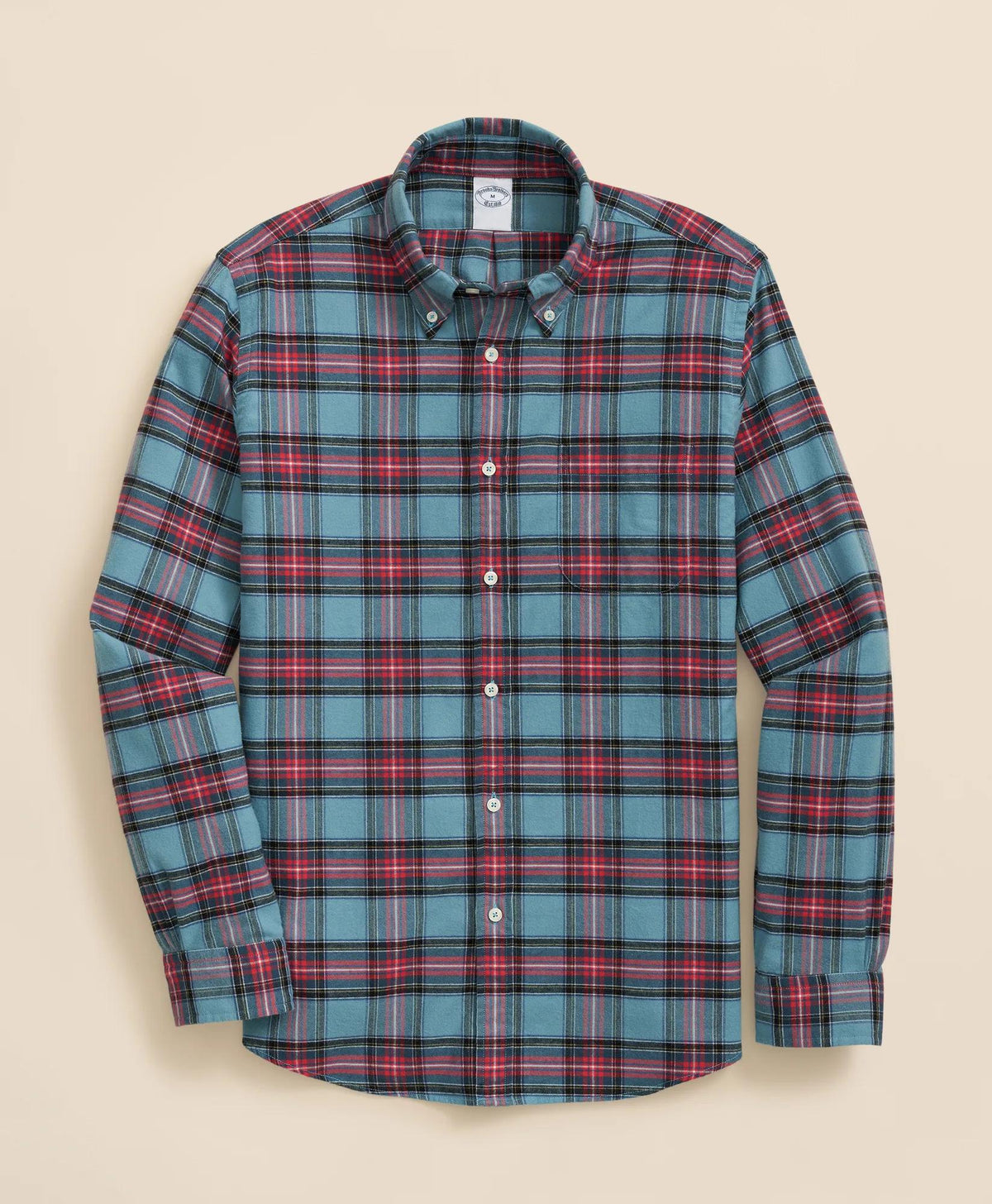 Portuguese Flannel Polo Button Down Collar, Stewart Tartan Shirt | Brooks Brothers online