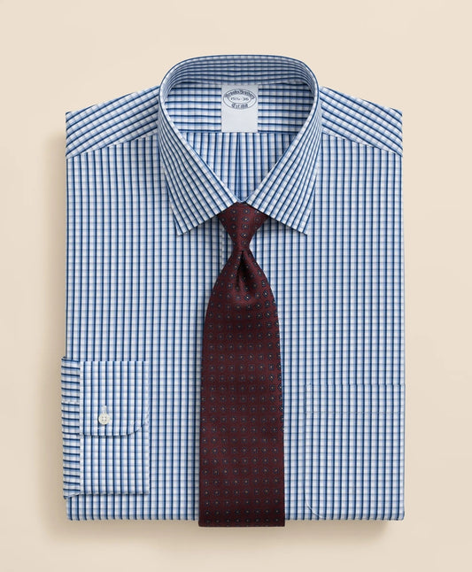 Pure Supima® Cotton Regular-Finish Ainsley Collar, Check Dress Shirt | Brooks Brothers online