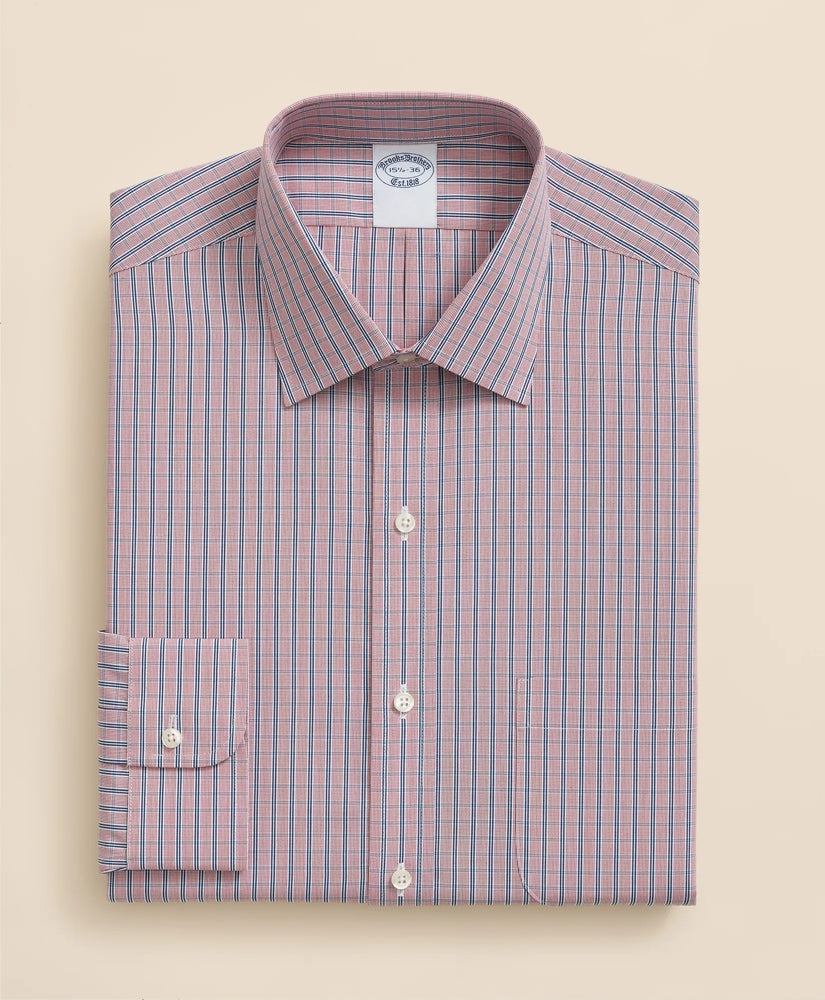 Pure Supima® Cotton Regular-Finish Ainsley Collar, Ground Check Dress Shirt | Brooks Brothers on sale