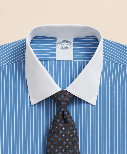 Pure Supima® Cotton Regular-Finish Ainsley Collar, Ground Stripe Dress Shirt | Brooks Brothers online