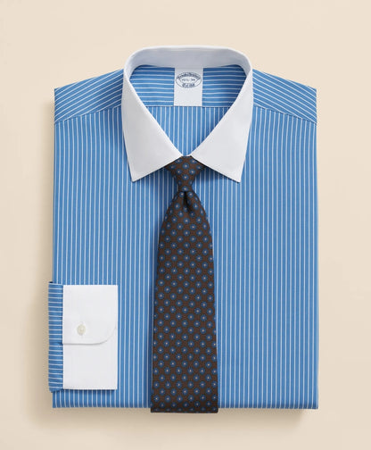 Pure Supima® Cotton Regular-Finish Ainsley Collar, Ground Stripe Dress Shirt | Brooks Brothers online