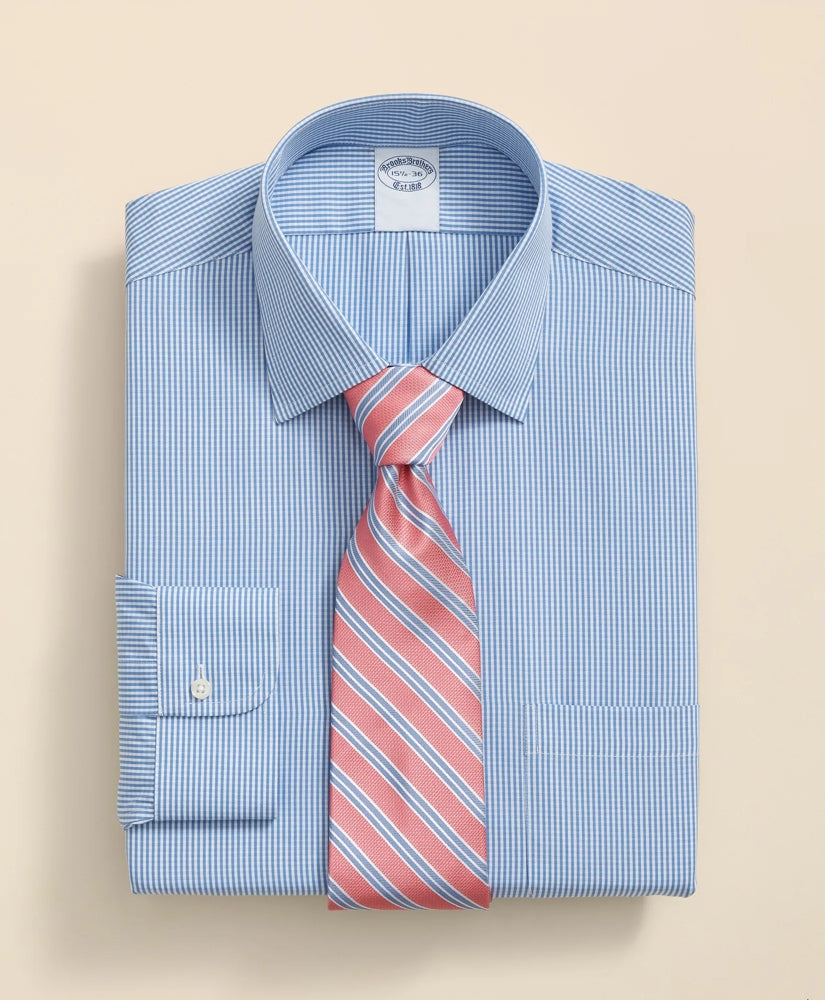 Pure Supima® Cotton Regular-Finish, Ainsley Collar Micro Check Dress Shirt | Brooks Brothers sale