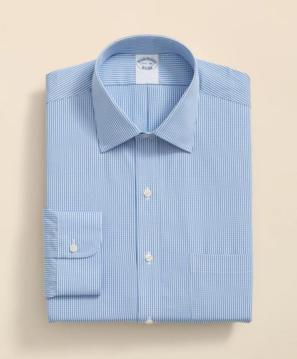 Pure Supima® Cotton Regular-Finish, Ainsley Collar Micro Check Dress Shirt | Brooks Brothers sale