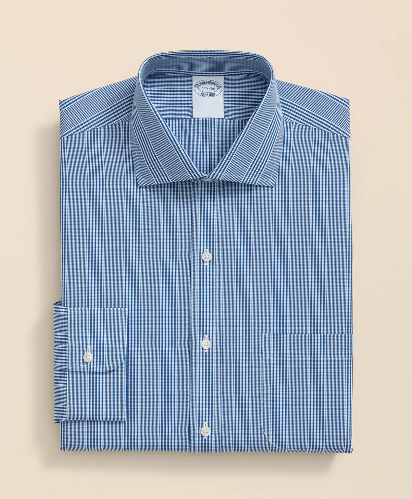 Pure Supima® Cotton Regular-Finish, English Spread Collar Glen Plaid Dress Shirt | Brooks Brothers for sale