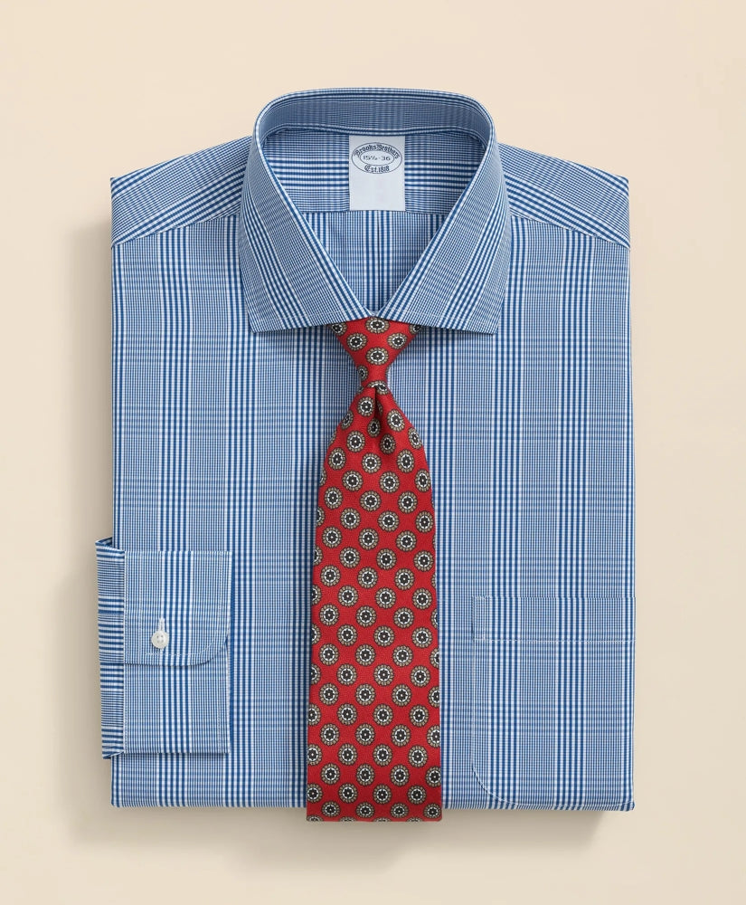 Pure Supima® Cotton Regular-Finish, English Spread Collar Glen Plaid Dress Shirt | Brooks Brothers for sale