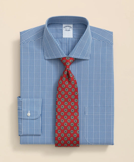 Pure Supima® Cotton Regular-Finish, English Spread Collar Glen Plaid Dress Shirt | Brooks Brothers for sale