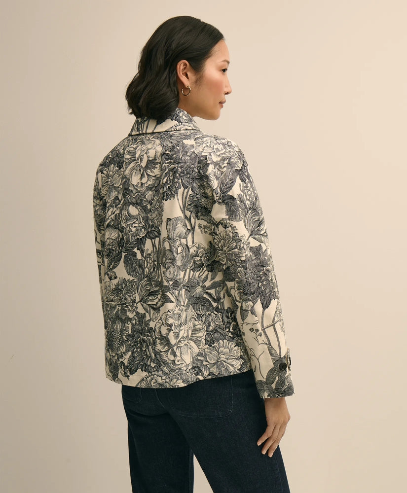 Relaxed Cotton Twill Floral Jacket | Brooks Brothers on sale