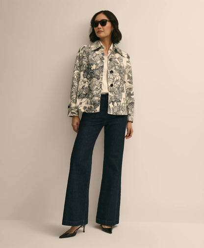Relaxed Cotton Twill Floral Jacket | Brooks Brothers on sale
