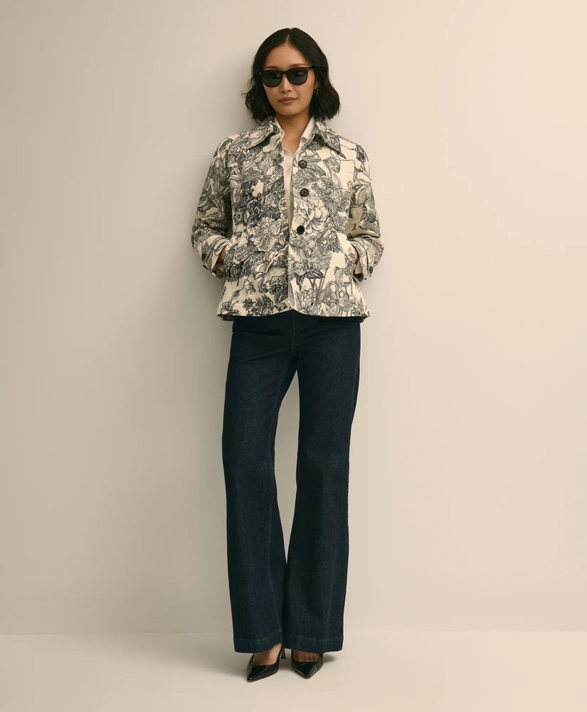 Relaxed Cotton Twill Floral Jacket | Brooks Brothers on sale