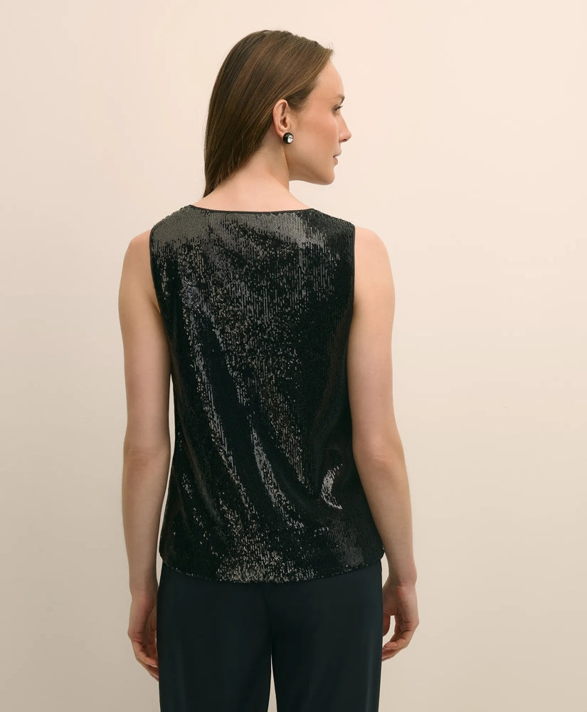 Sequin Scoop Neck Sleeveless Top | Brooks Brothers outlet