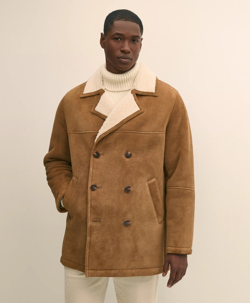Shearling Double-Breasted Coat | Brooks Brothers online